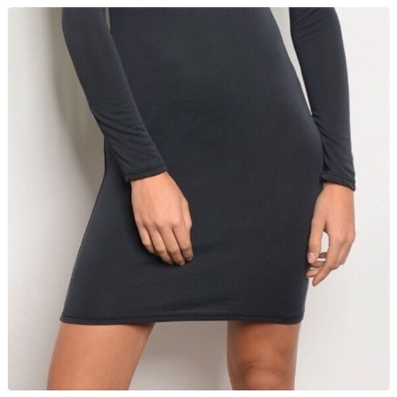 💕Super cute grey cold shoulder long sleeve dress - Picture 6 of 7